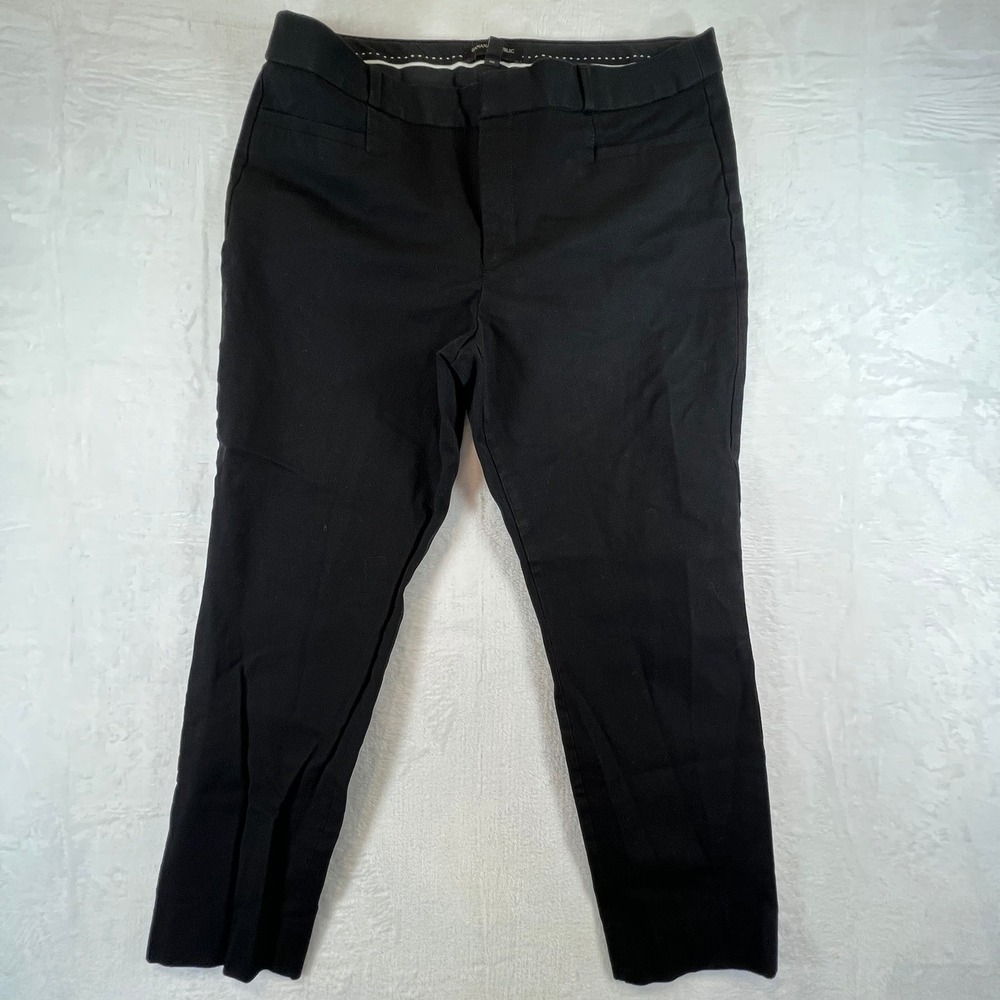 Banana Republic Sloan Pants Womens 14 Black Slim Leg Mid Rise Stretch Trousers
